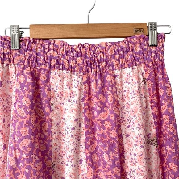 Ne Quittez Pas Anthropologie Pink Maxi Bohemian Skirt Peasant Boho size small - Picture 2 of 7